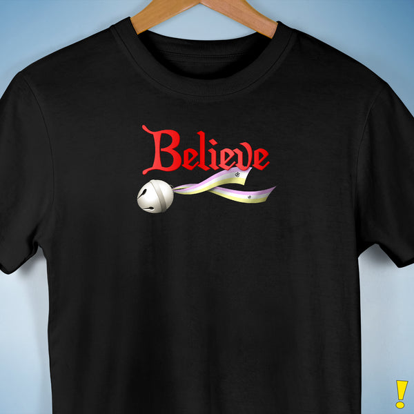 Believe Twink Pride Flag Jingle Bell Premium Unisex T-Shirt - Black